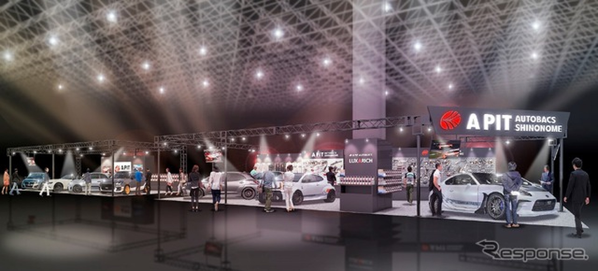 カスタムカー＋パーツ展示のA PIT AUTOBACSブース