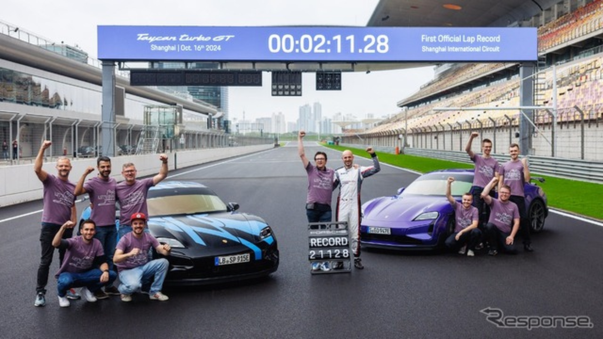 ポルシェ・タイカン・ターボGTが上海国際サーキットで量産車最速のラップタイムを記録
